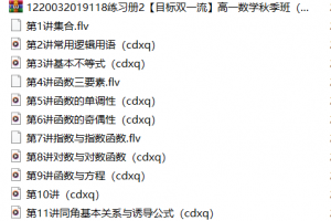 【目标双一流】高一数学（孙墨漪）（新人教、旧人教必修1+4）【完结】